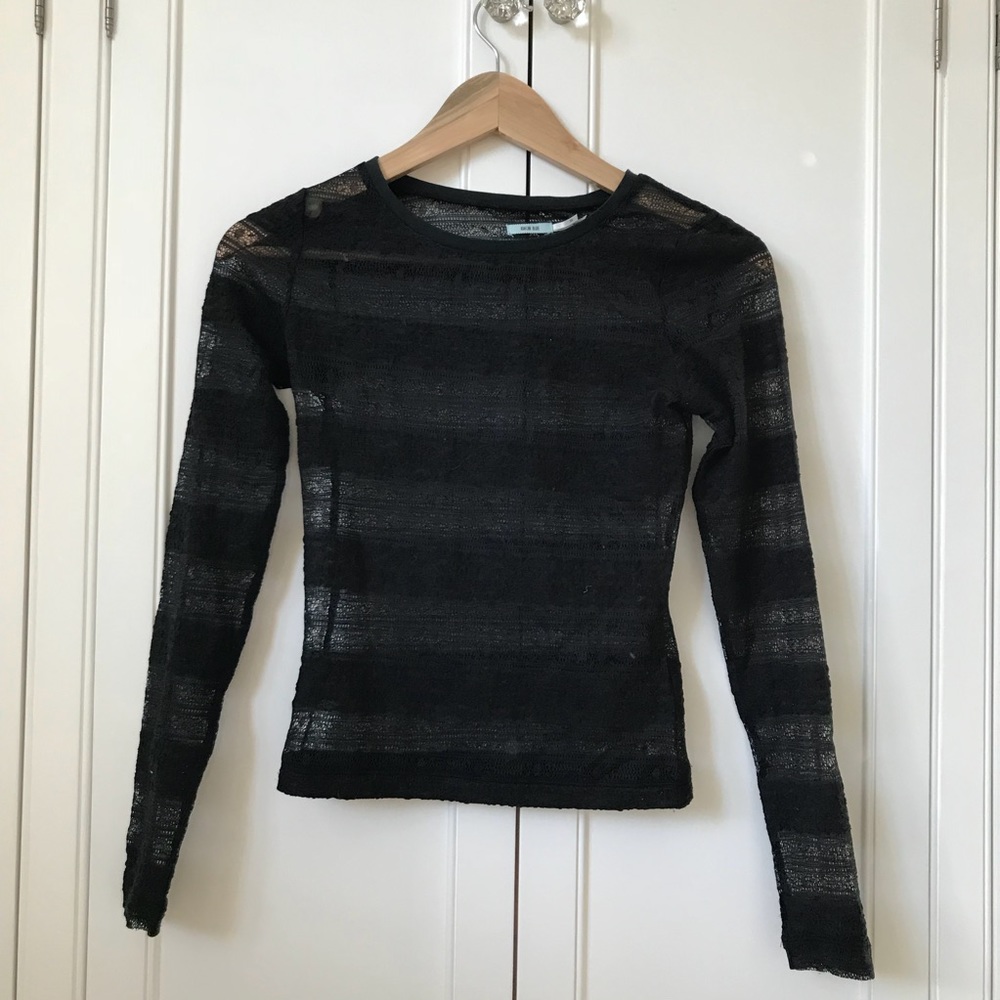 Kimchi Blue Black Sheer Top